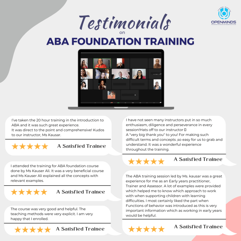 testimonial on khda approved aba foundation training